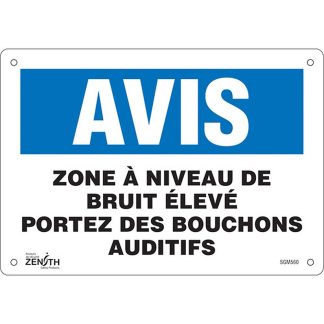 Zenith Safety Products SGM560 "Portez Des Bouchons Auditifs" Sign