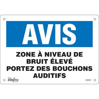 Zenith Safety Products SGM561 "Portez Des Bouchons Auditifs" Sign