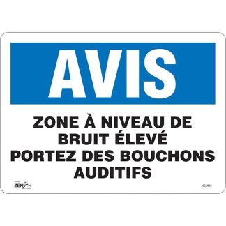 Zenith Safety Products SGM562 "Portez Des Bouchons Auditifs" Sign