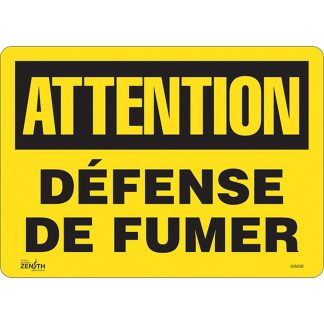 Zenith Safety Products SGM586 "Défense De Fumer" Sign