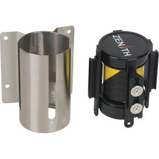 Zenith Safety Products Wall Mount Barrier with Magnetic Tape, Black & Yellow