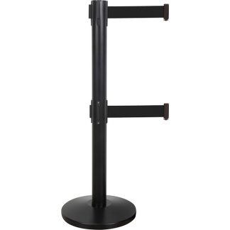 Zenith Safety Products 35" Dual Belt Crowd Control Barrier, Black