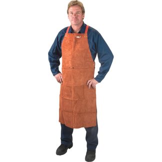 Weld-Mate 48" Leather Bib Apron, Lava Brown�