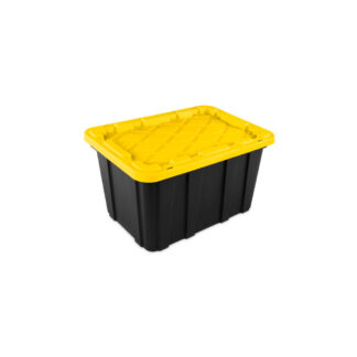 Sterilite 50679Y04 38-Gallon Snap-On Locking Industrial Tote - Black & Yellow