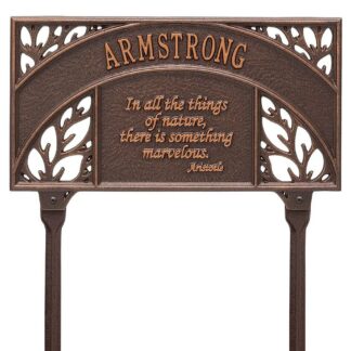 Whitehall Aristotle Garden Personalized Lawn Plaque