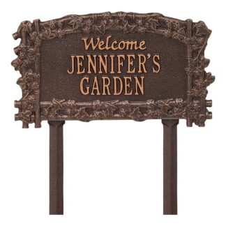 Whitehall Ivy Trellis Garden Welcome Personalized Lawn Plaque