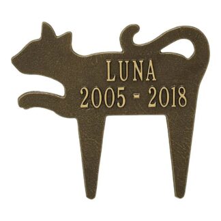 Whitehall Cat Silhouette Pet Memorial Personalized Lawn Plaque