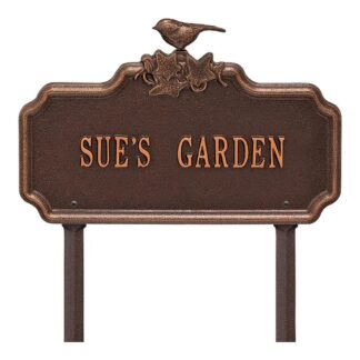 Whitehall Chickadee Ivy Garden 1-Line Personalized Lawn Plaque