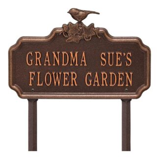 Whitehall Chickadee Ivy Garden 2-Line Personalized Lawn Plaque