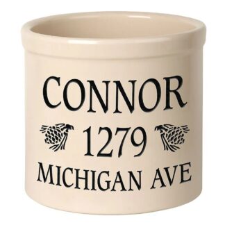 Whitehall Personalized Middle Pinecone 2 Gallon Stoneware Crock