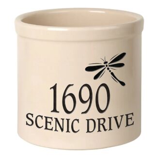 Whitehall Personalized Right Dragonfly 2 Gallon Stoneware Crock