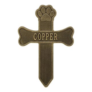 Whitehall Dog Paw and Bone Personalized Memorial Cross