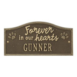 Whitehall Forever in Our Hearts Personalized Pet Wall or Ground Memorial Plaque