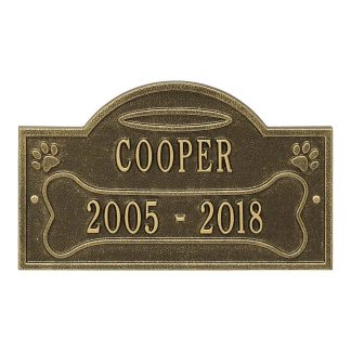 Whitehall All Dogs Go to Heaven Pet Memorial Personalized Wall or Ground Plaque