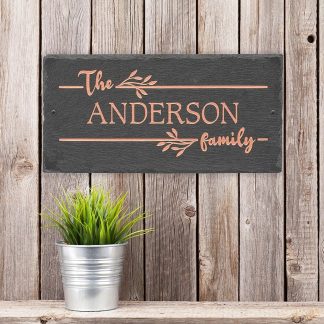 Whitehall Linette 1-Line Personalized Etched Wall Slate Sign