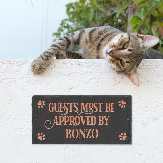 Whitehall Pet Approved 1-Line Personalized Etched Wall Slate Sign