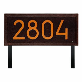 Whitehall Double Line Modern Font Rectangle Plaque, Estate Lawn 1-line