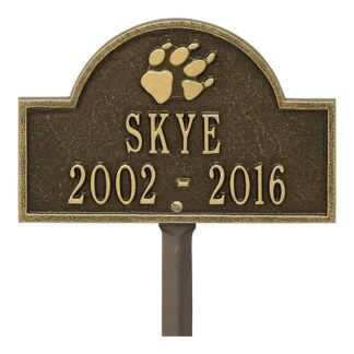 Whitehall Dog Paw Arch Mini 2-Line Personalized Lawn Plaque