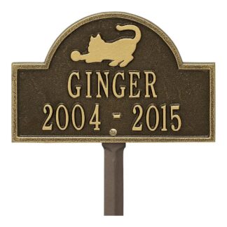 Whitehall Cat Arch Mini 2-Line Personalized Lawn Plaque