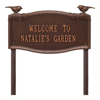 Whitehall Vine Chickadee Garden Personalized Lawn Plaque