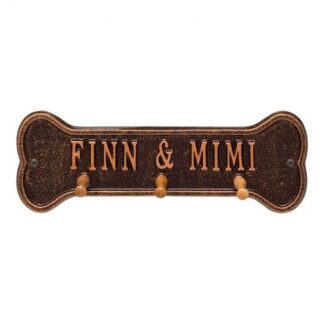 Whitehall Bone Leash Holder Personalized Wall Plaque