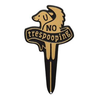Whitehall No Trespooping Pet Courtesy Lawn Plaque with Stake