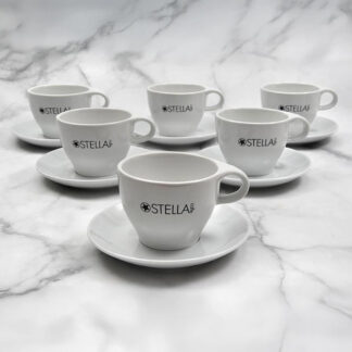 Stella Z11424WT 7oz Cappuccino Cup Set, 6 Pack - White