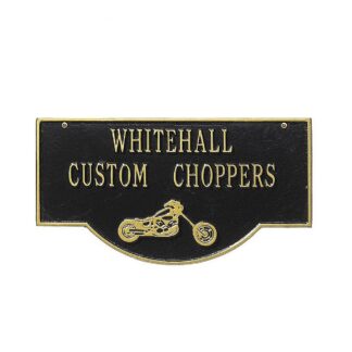 Whitehall 2-Sided Hanging Garage Motorcycle Plaque