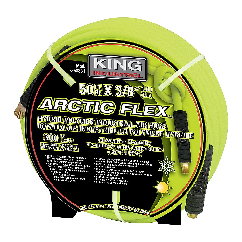 King Industrial K-5038H 3/8" x 50' Hybrid Polymer Industrial Air Hose
