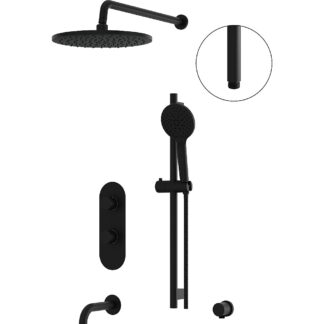 Aquabrass SHOWERBOX02EBK 3-Way Thermostatic Shower System (Trim Kit) - Electro Black