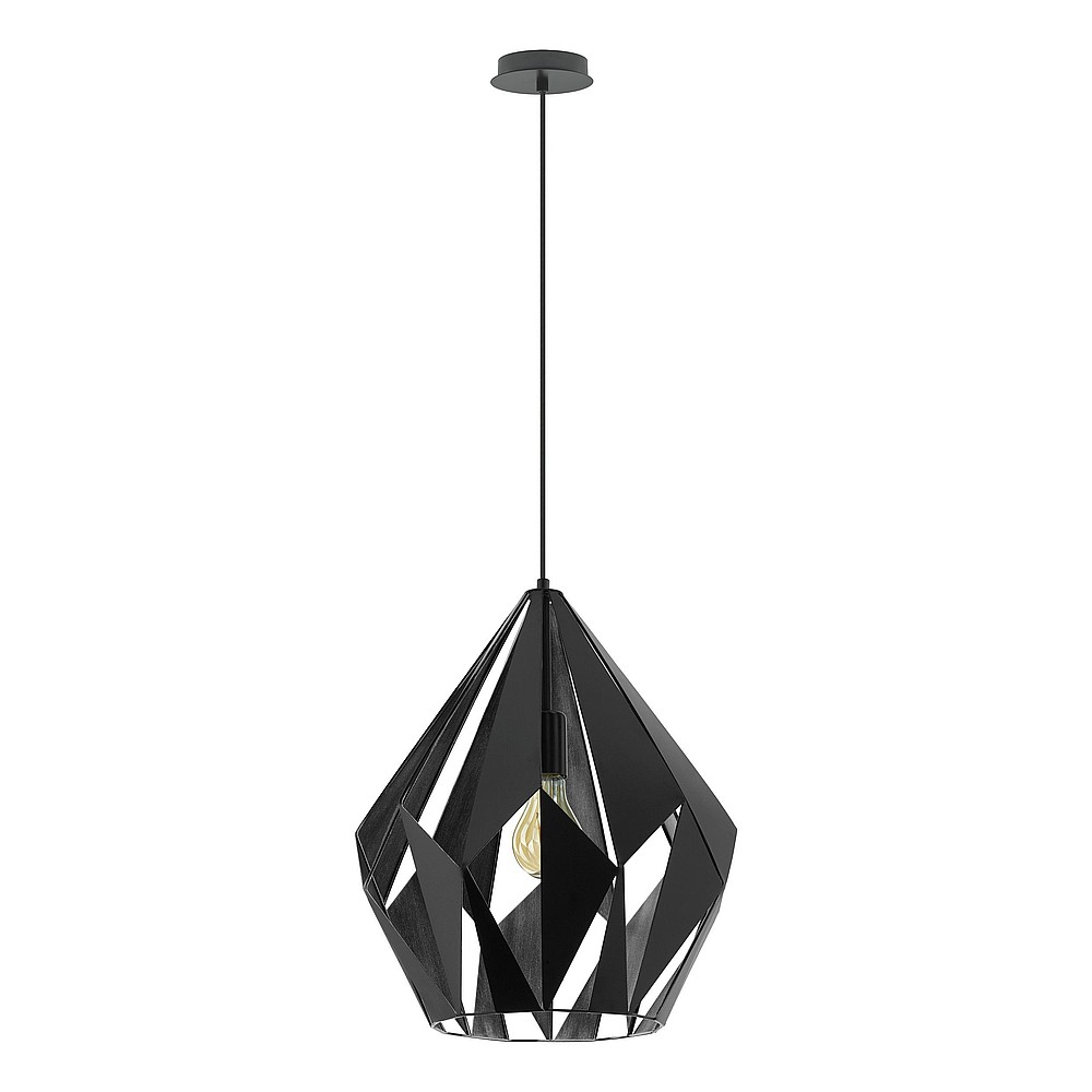 Eglo 49879A Carlton 1 Pendant Light, Black