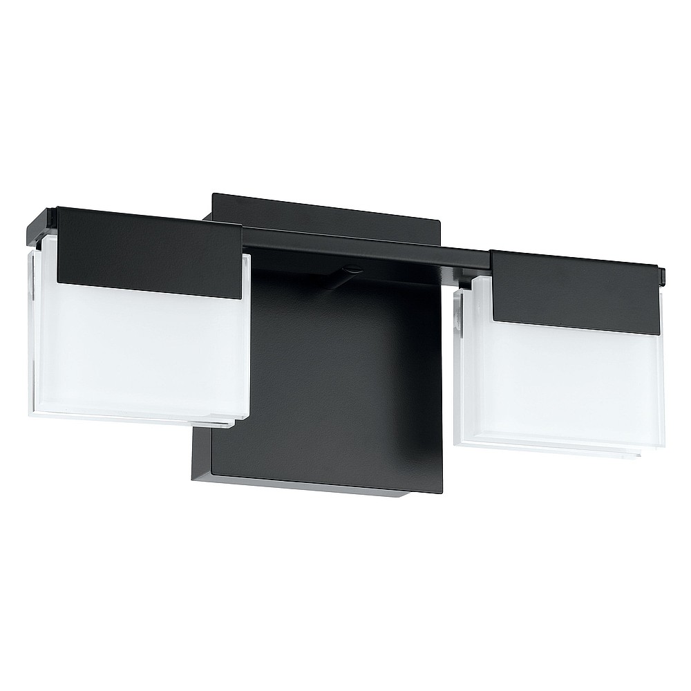 Eglo 203962A Vente LED 12.6" Bath Vanity Wall Light, Matte Black