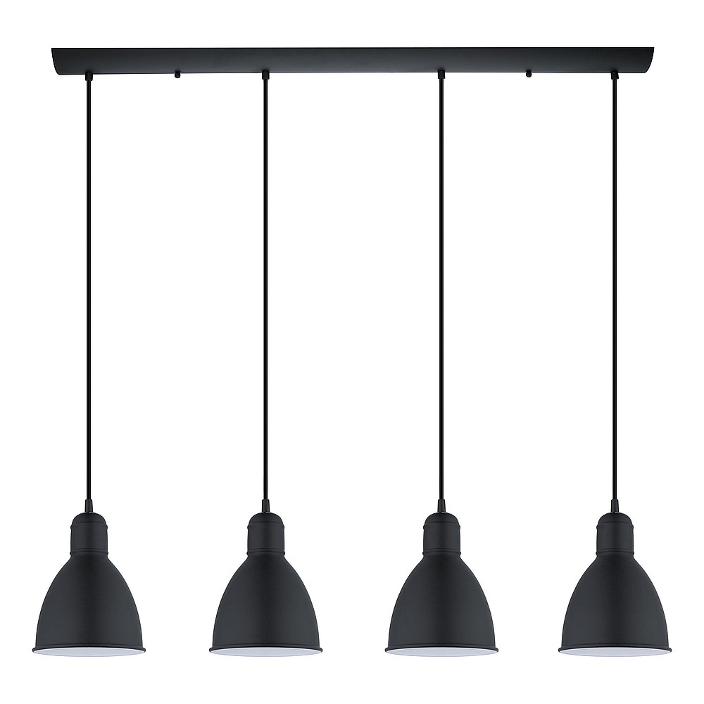 Eglo 49466A Priddy 4 Light Pendant Light, Black