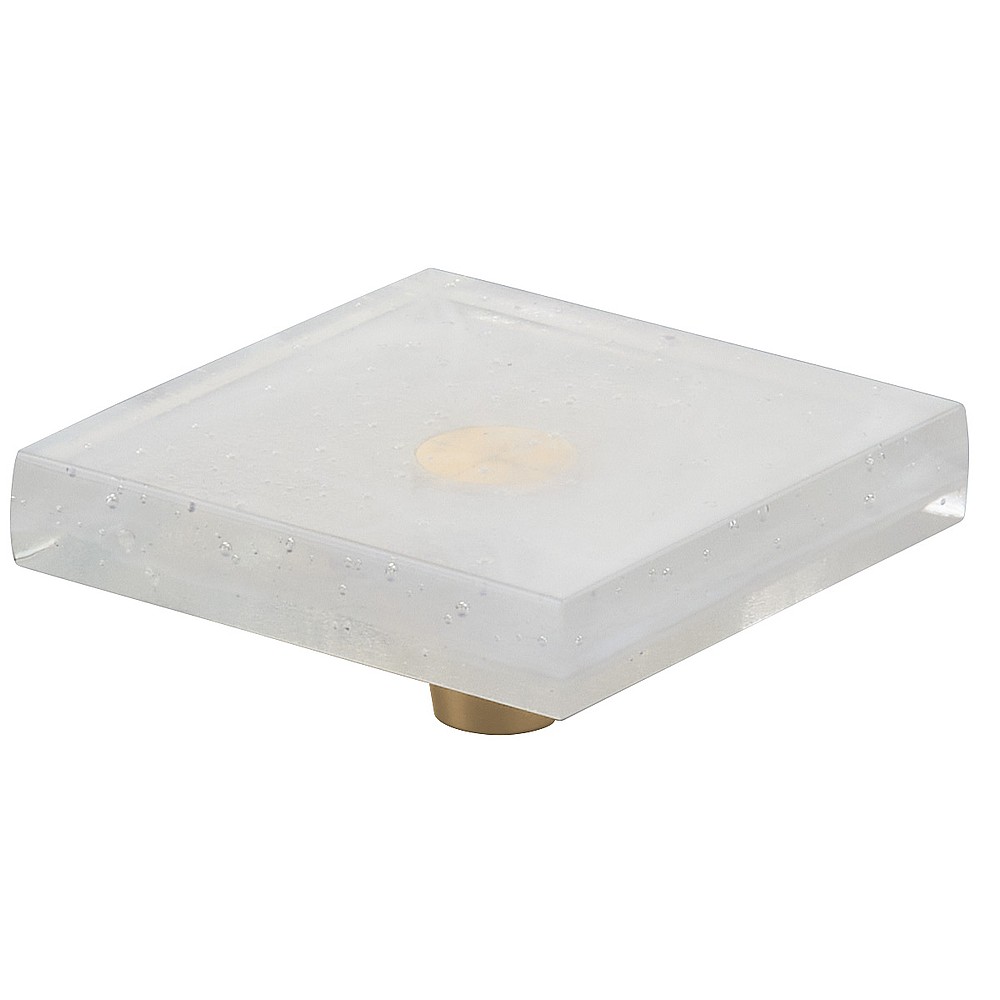 Schaub 211067-TW-GLD 2-1/2" Symphony Elegance Fused Large Square Cabinet Knob - Glass & Gold