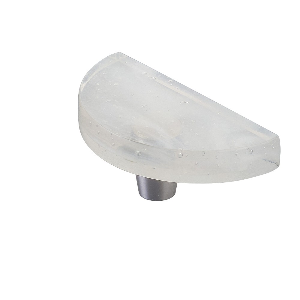 Schaub 211068-TW-BSS 3" Symphony Elegance Fused Half Moon Cabinet Knob - Glass & Brushed Stainless Steel