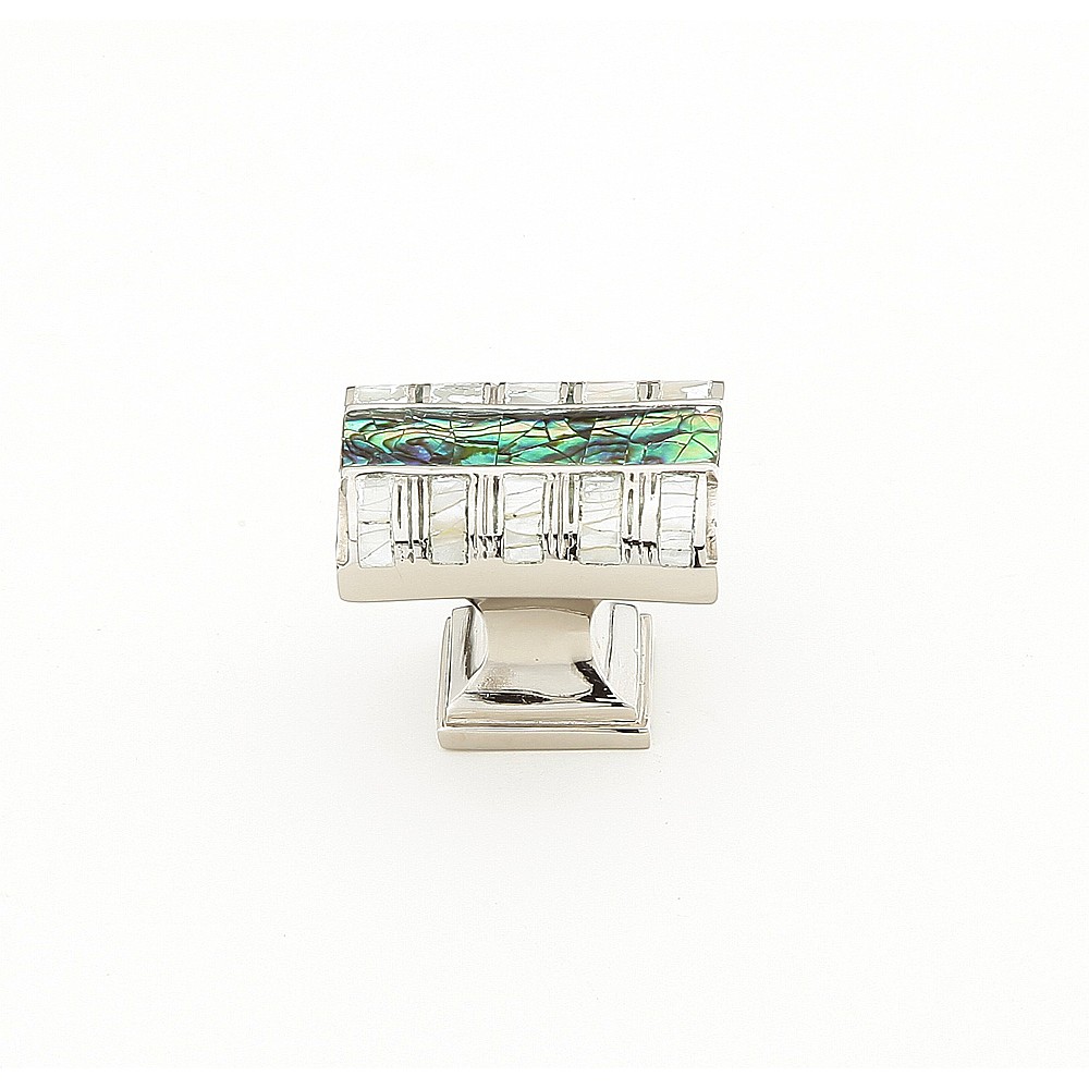 Schaub 654-PN 1-1/4" Symphony Inlays Fair Isle Rectangular Cabinet Knob - Polished Nickel