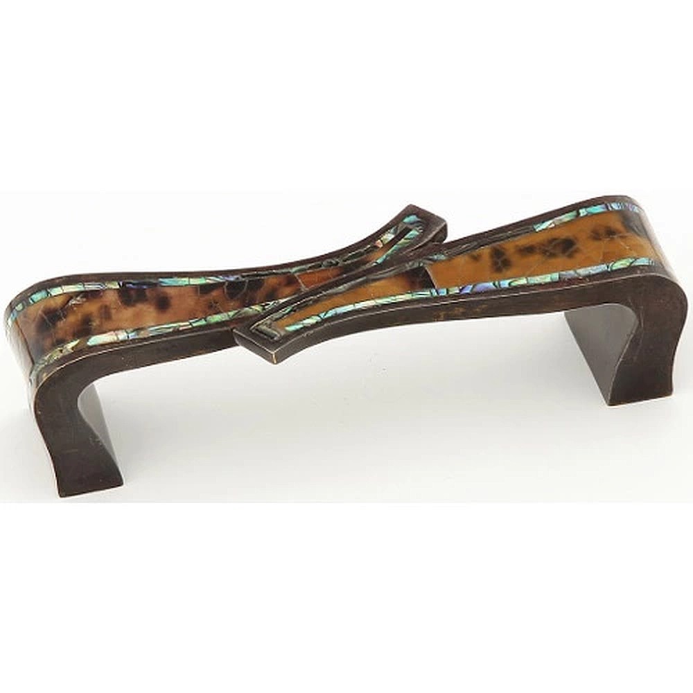 Schaub 662-PEN-DAB 4" Symphony Inlays Avalon Bay Cabinet Pull - Dark Antique Brass