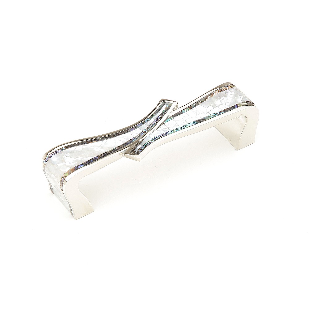 Schaub 662-PN 4" Symphony Inlays Avalon Bay Cabinet Pull - Polished Nickel