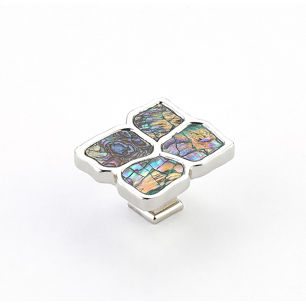 Schaub 664-IM-PN 1-1/2" Symphony Inlays Avalon Bay Cabinet Knob - Polished Nickel