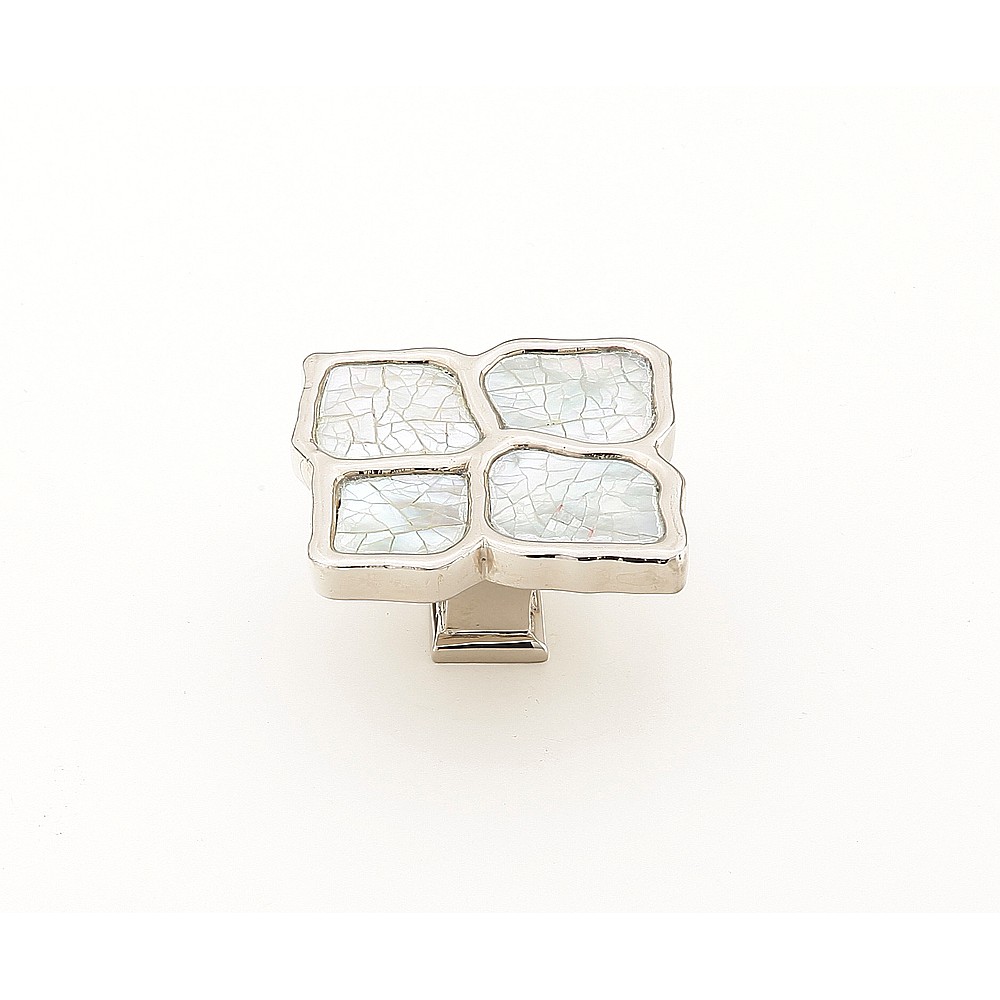 Schaub 664-MOP-PN 1-1/2" Symphony Inlays Mother of Pearl Cabinet Knob - Polished Nickel