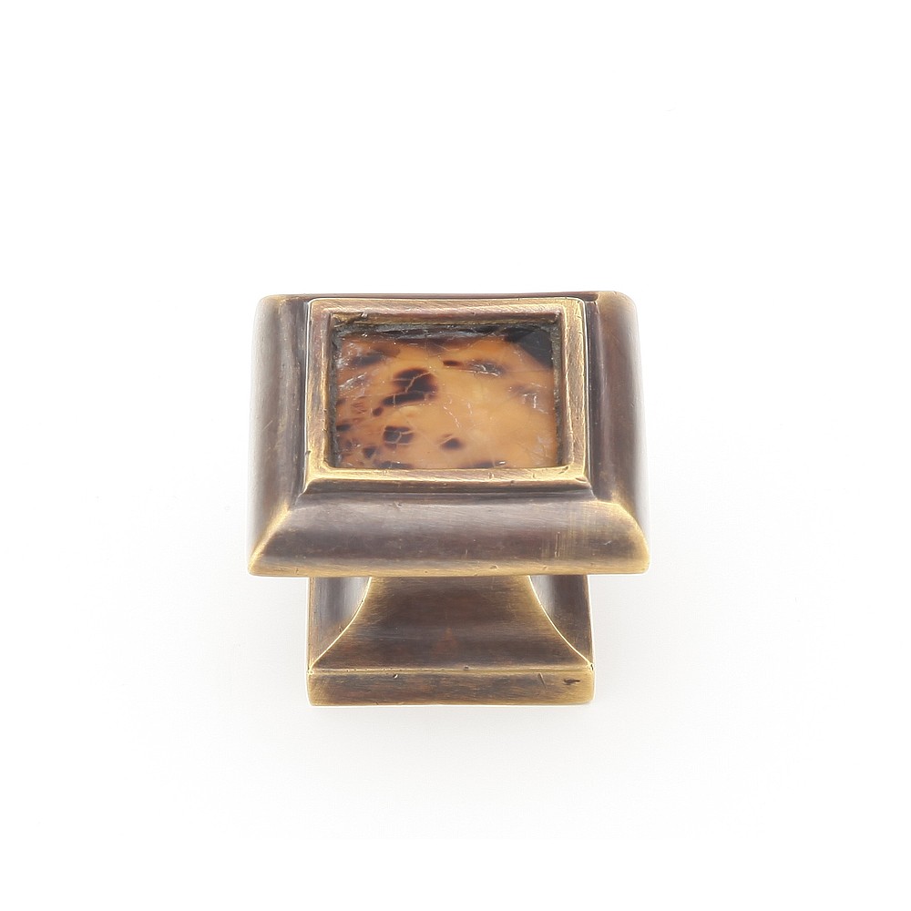 Schaub 818-PEN-DAB 1-3/8" Symphony Inlays Tiger Penshell Cabinet Knob - Dark Antique Bronze