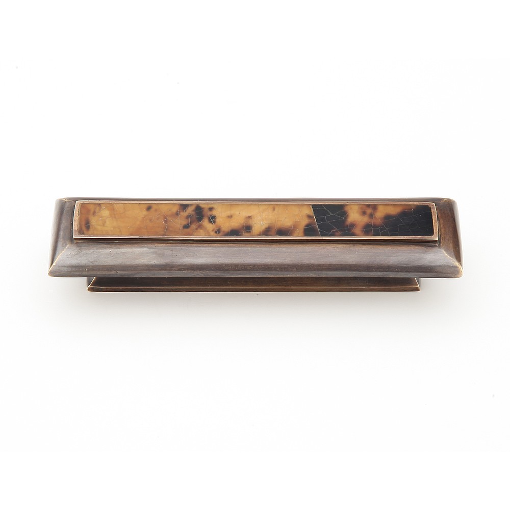 Schaub 819-PEN-DAB 3" Symphony Inlays Tiger Penshell Cabinet Pull - Dark Antique Bronze