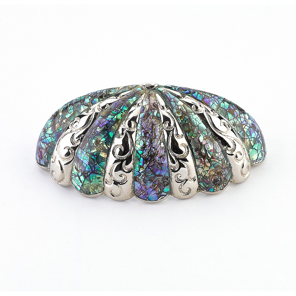 Schaub 854-IM-PN 3" Symphony Inlays Imperial Shell Cup Pull - Polished Nickel