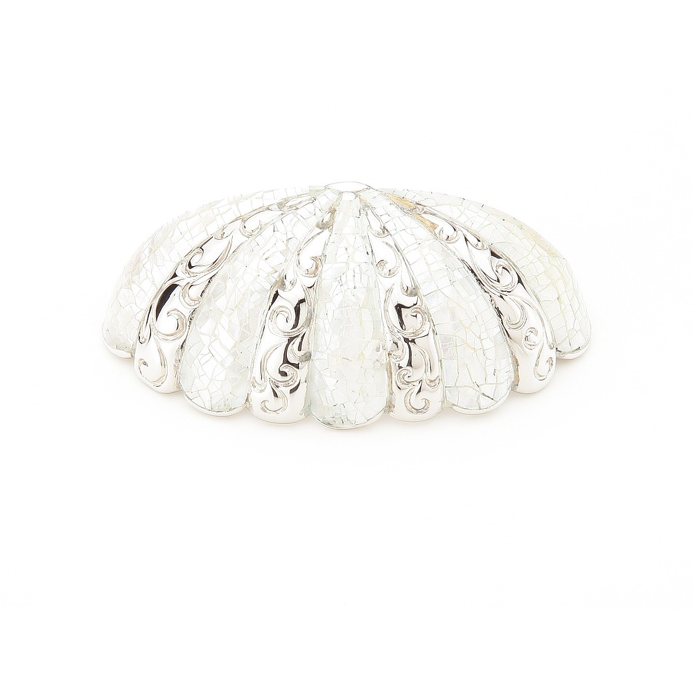 Schaub 854-MOP-PN 3" Symphony Inlays Mother of Pearl Cup Pull - Polished Nickel