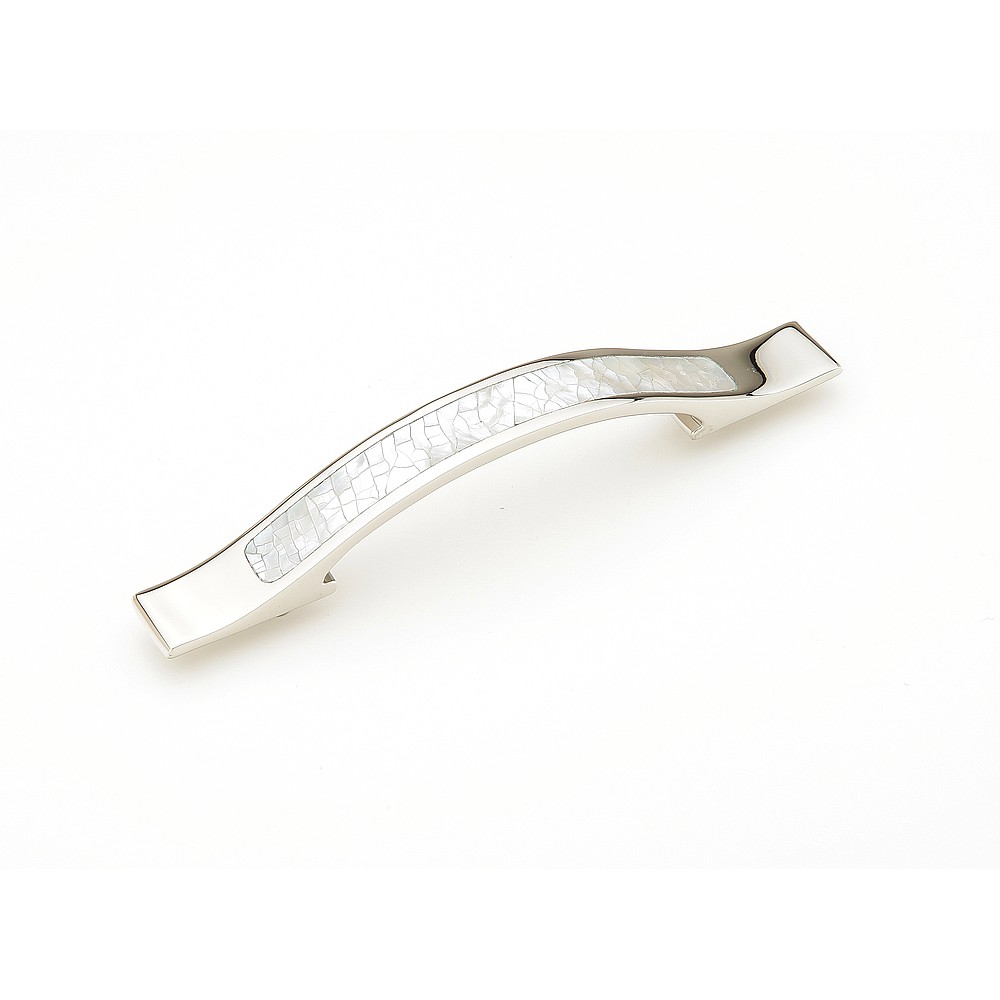 Schaub 858-MOP-PN 4" Symphony Inlays Mother of Pearl Cabinet Pull - Polished Nickel