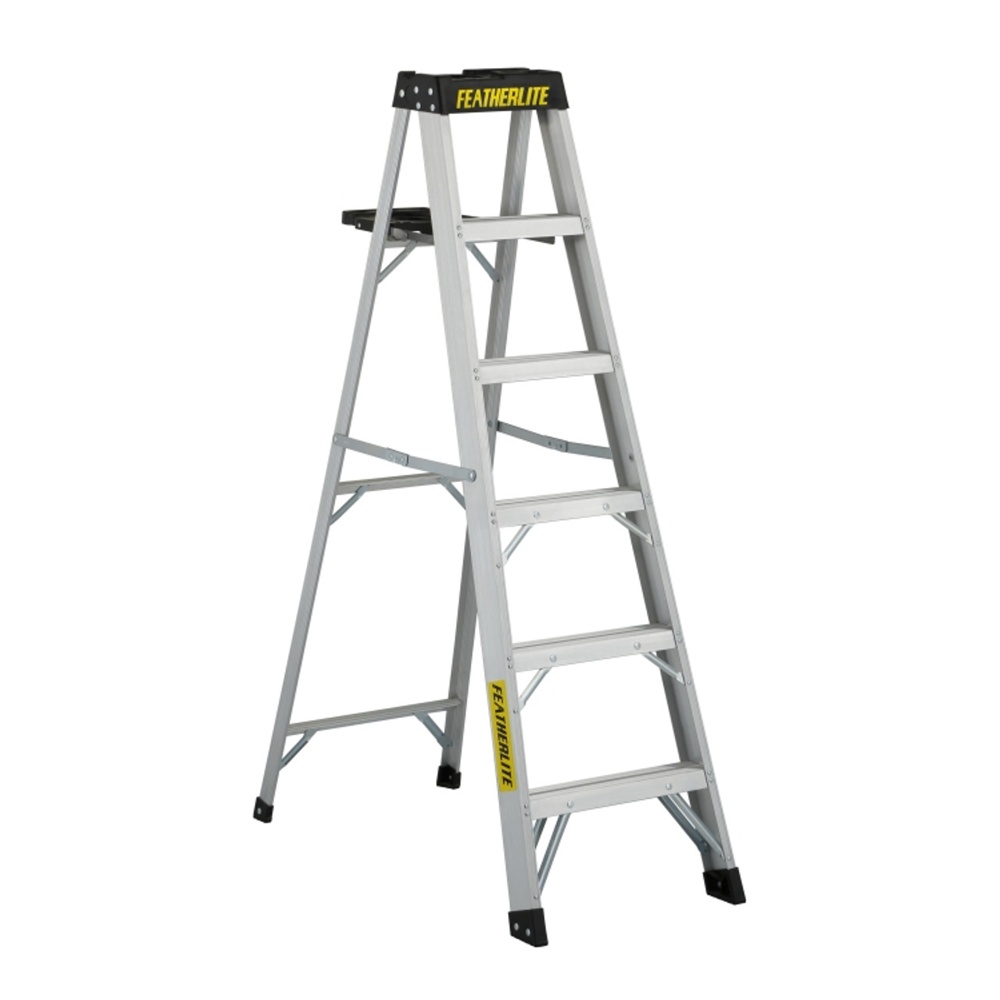 Featherlite 3406 6' Aluminum Step Ladder – Silver