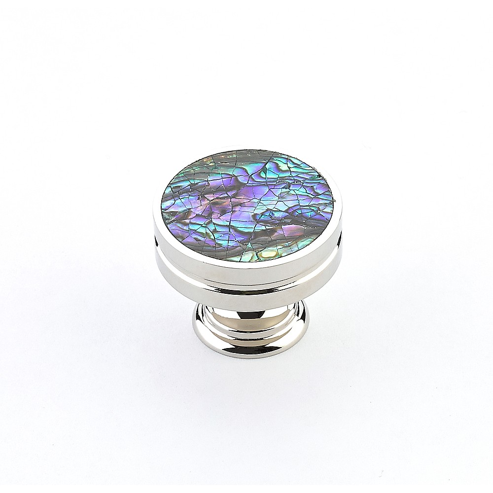 Schaub 990-IM-PN 1-3/8" Symphony Inlays Imperial Shell Cabinet Knob - Polished Nickel