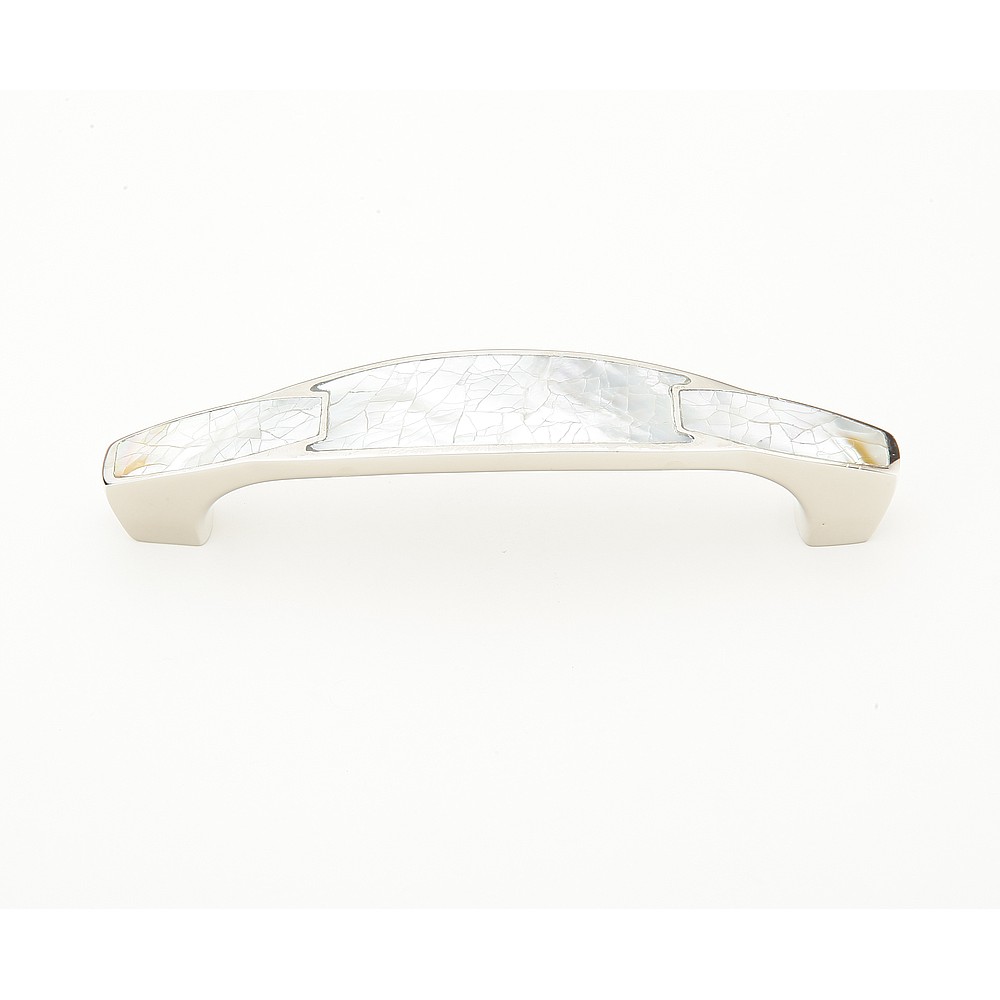 Schaub 992-4-MOP-PN 4" Symphony Inlays Mother of Pearl Cabinet Pull - Polished Nickel