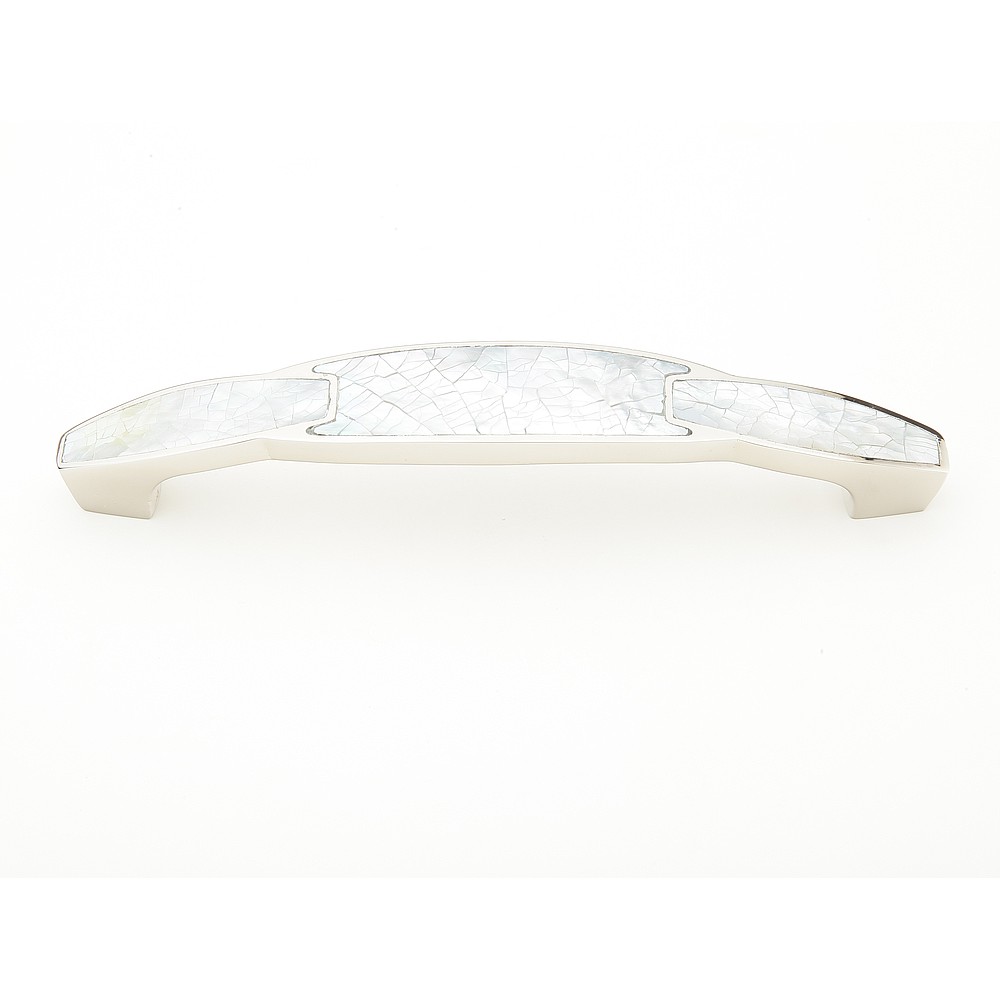 Schaub 992-6-MOP-PN 6" Symphony Inlays Mother of Pearl Cabinet Pull - Polished Nickel
