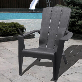 Gracious Living Adirondack Series 11497-22 Chair, Polypropylene Seat, Polypropylene Frame, Flat Gray Frame